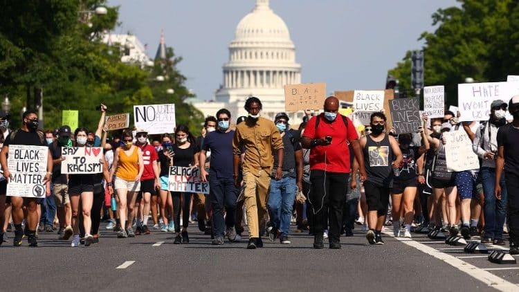 Foto de protesto em Washington
