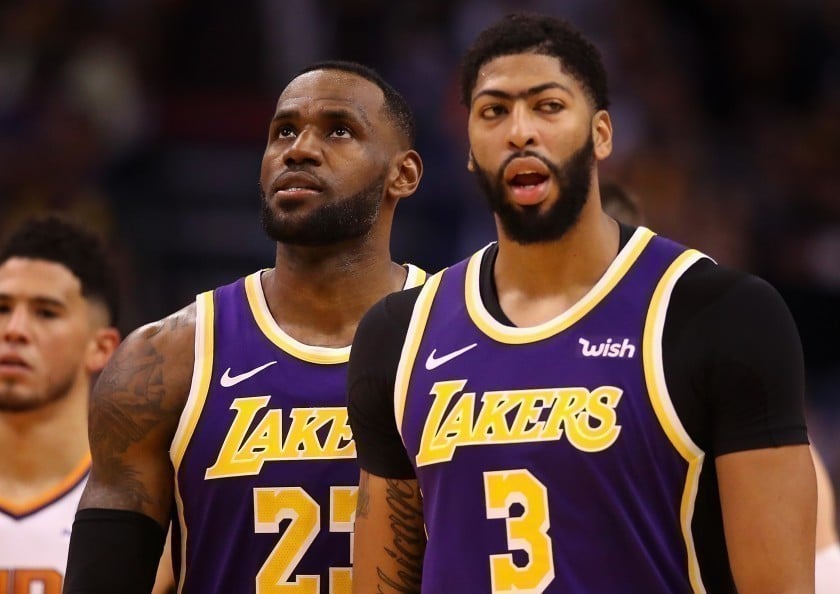LeBron James e Anthony Davis no Los Angeles Lakers