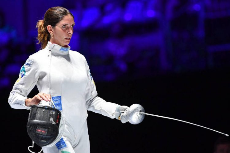 Imagem de Nathalie Moellhausen no Mundial de Esgrima