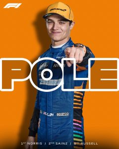 Lando Norris conquista a sua 1ª pole na F1