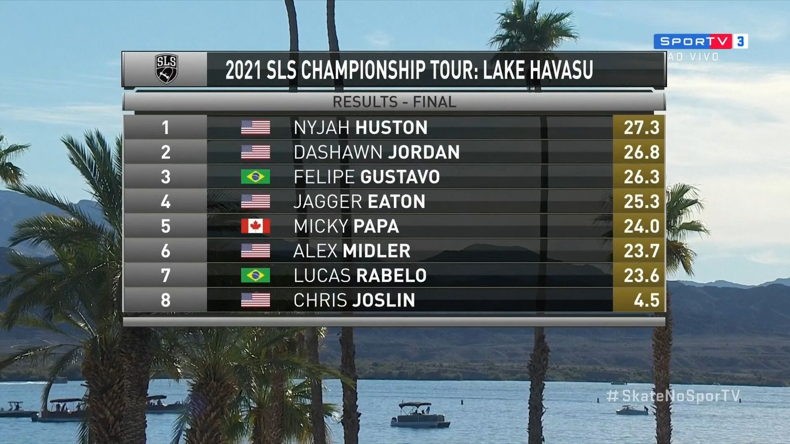 A etapa no Arizona da SLS termina com Nyjah Huston vencedor