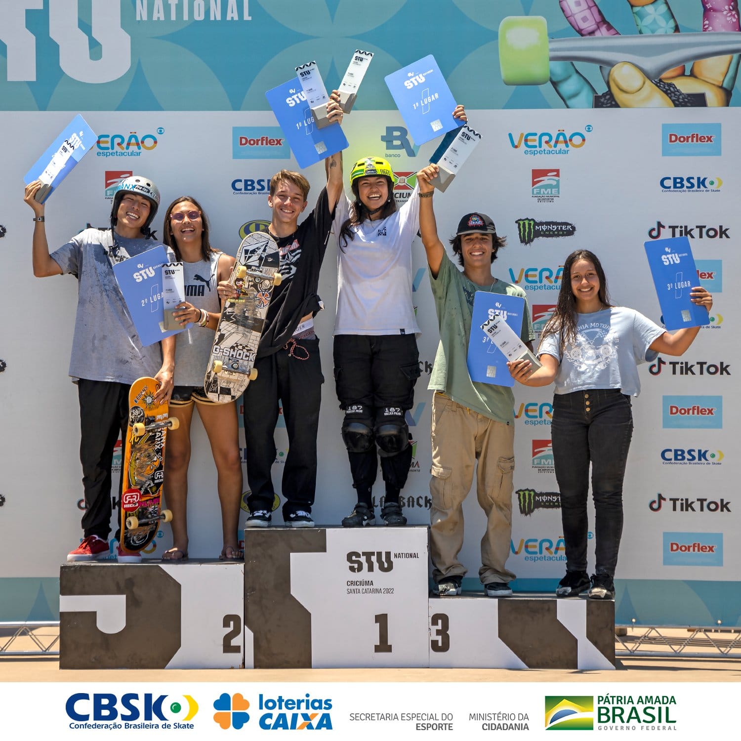 Luizinho e Raicca são os campeões do Skate Park no STU National