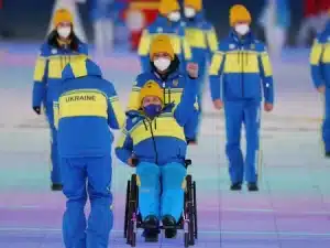 Ucranianos protestam contra Rússia na abertura das Paralimpíadas de Inverno