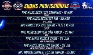 Calendário dos shows profissionais no Brasil 2023 – Confira todas as datas