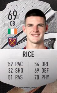 Declan Rice é um dos jogadores que mais evoluíram ao longo dos FIFA
