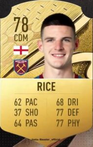 Declan Rice é um dos jogadores que mais evoluíram ao longo dos FIFA