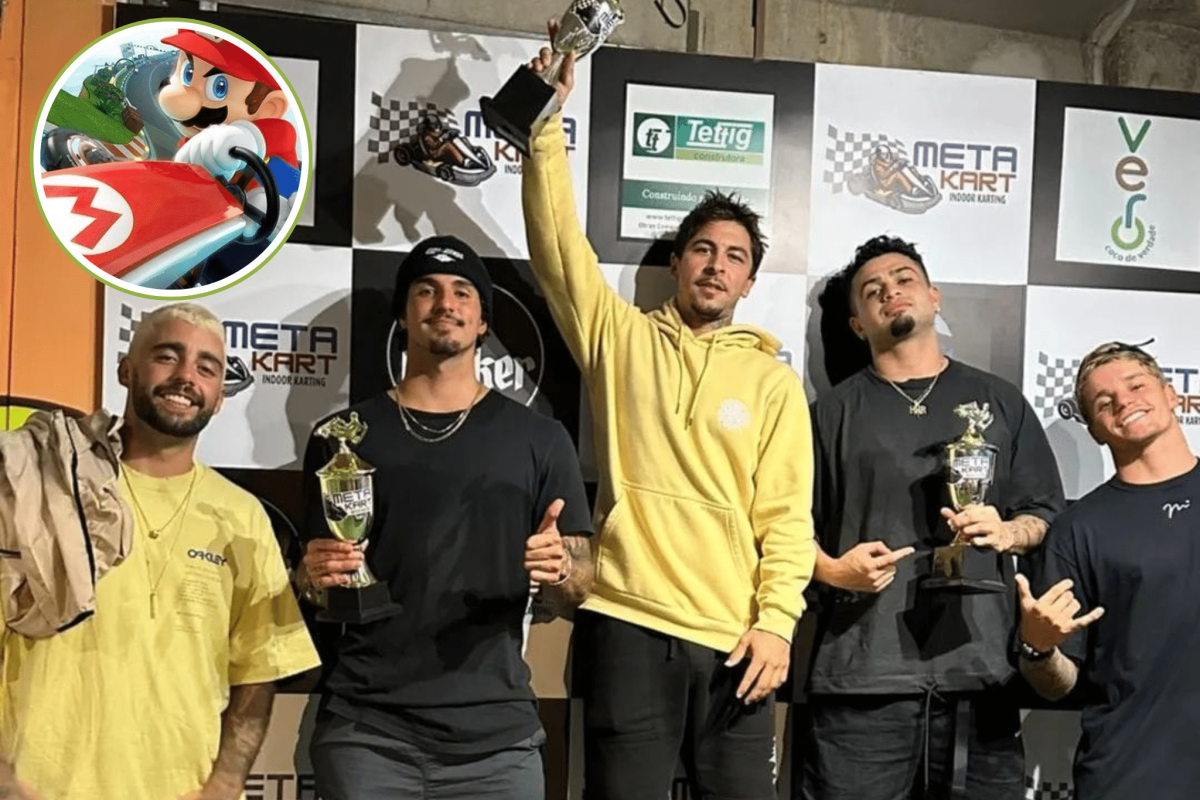 Mario Kart? Gabriel Medina brilha em corrida com os amigos: “Vai bem em tudo”