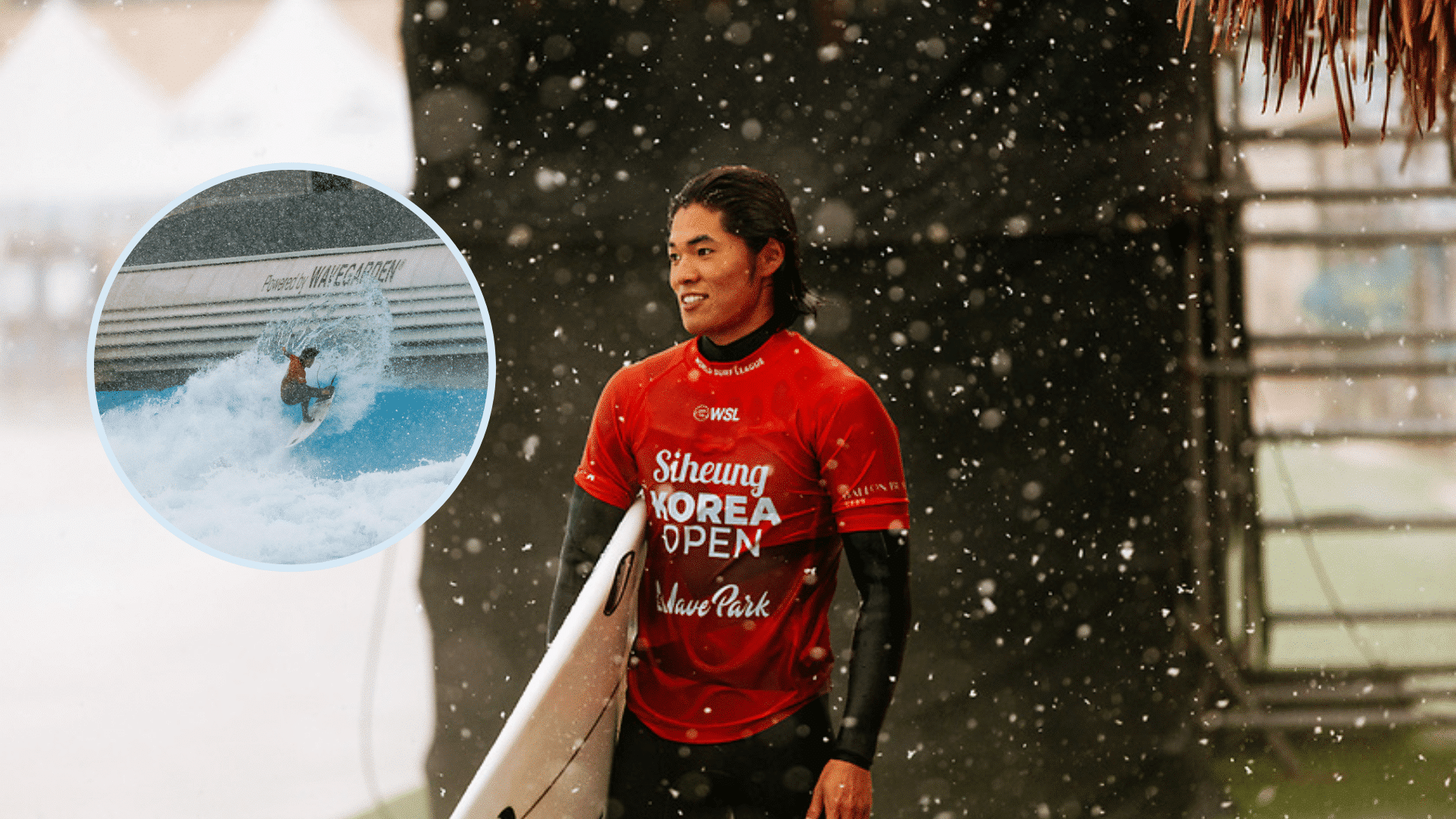 Neve abrilhanta evento da WSL na Ásia e transforma piscina em cenário de filme