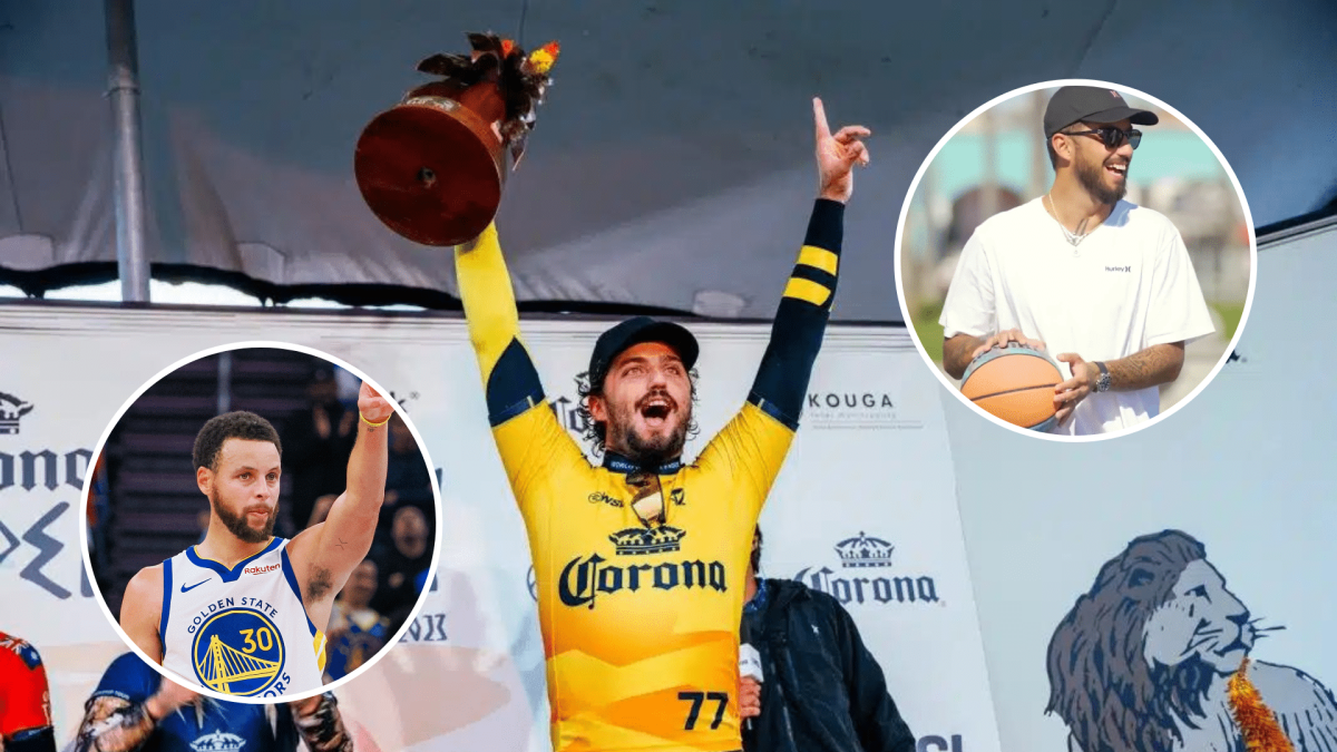 Stephen Curry do surf! Filipe Toledo acerta bola SURREAL em desafio da NBA Brasil