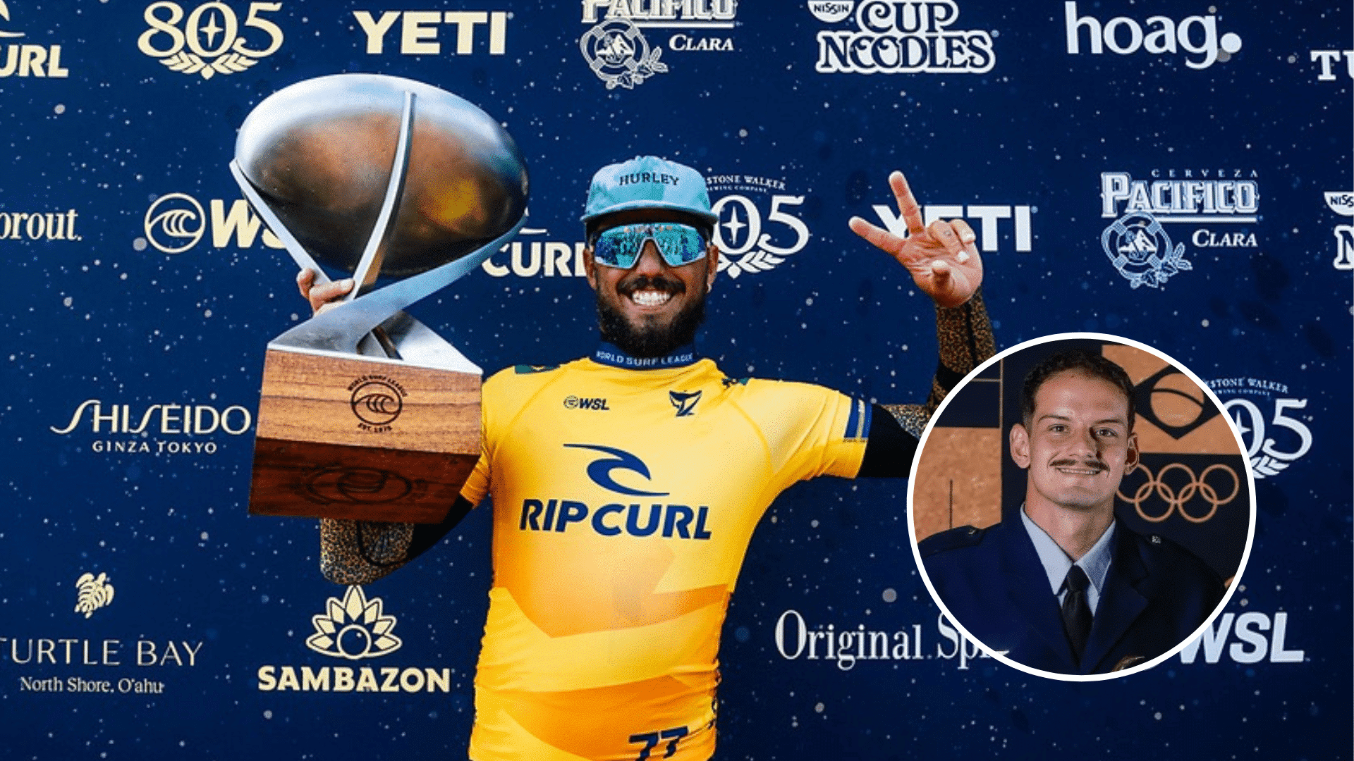 Bicampeão mundial Filipe Toledo é barrado por arqueiro em prêmio de atleta do ano