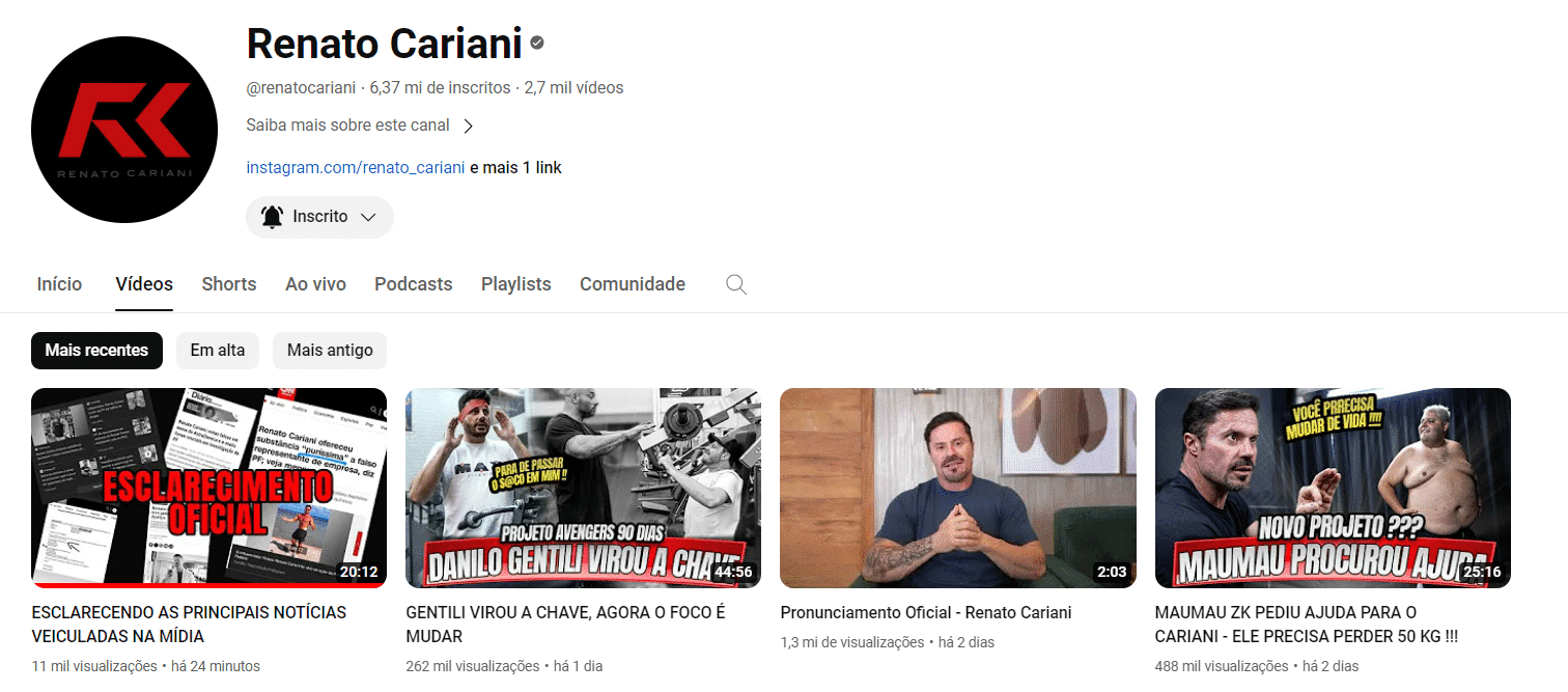 OFICIAL! Renato Cariani expõe TUDO sobre o caso envolvendo tráfico de drogas