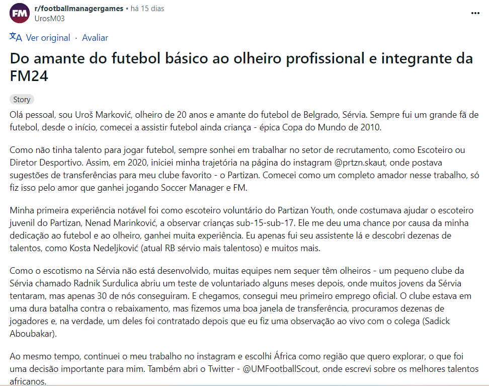 SONHO DE TODO GAMER! Jogador de Football Manager 2024 consegue contrato em clube de futebol na vida real