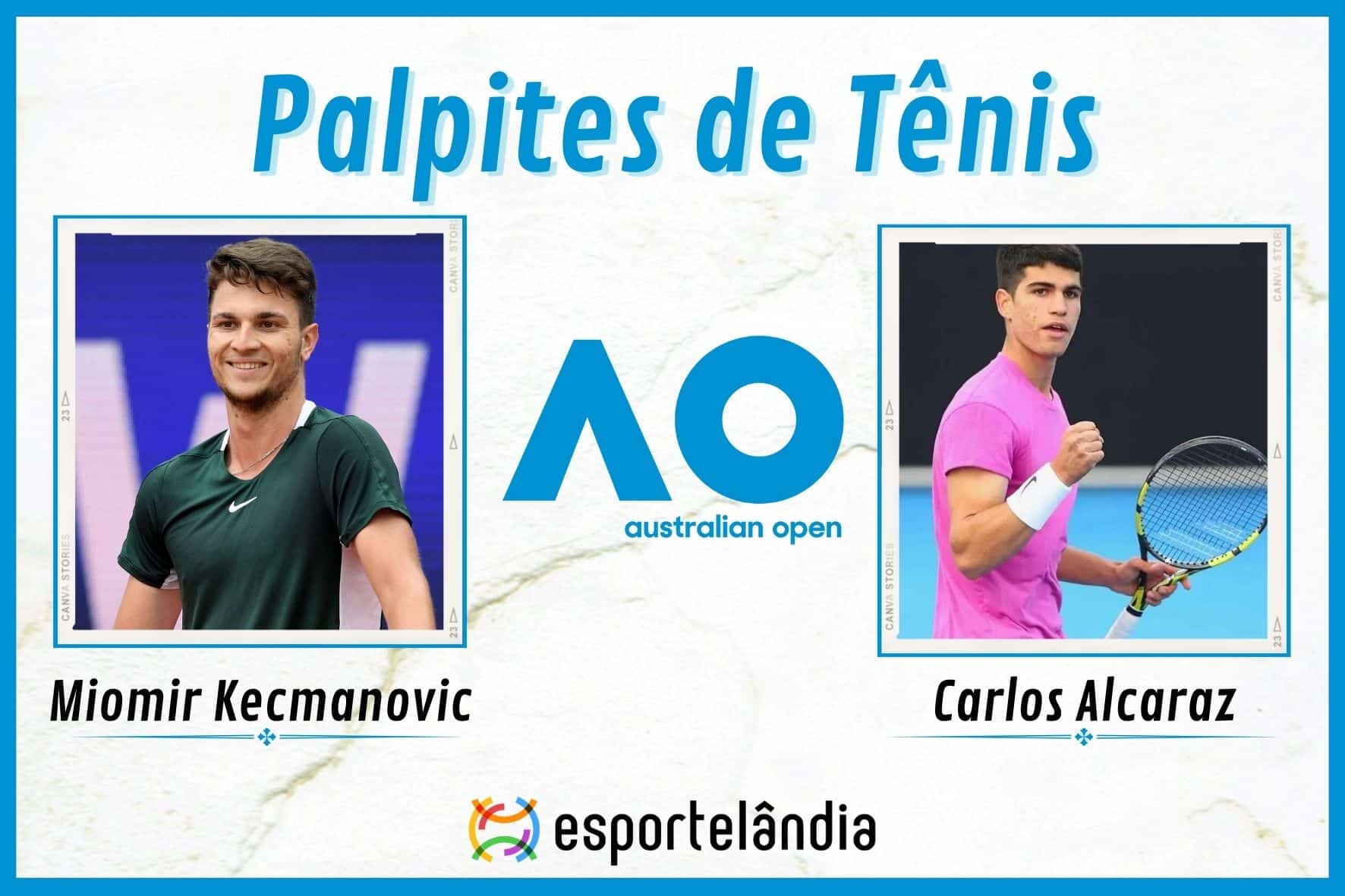 Palpites Tênis: Miomir Kecmanovic x Carlos Alcaraz – 22/01