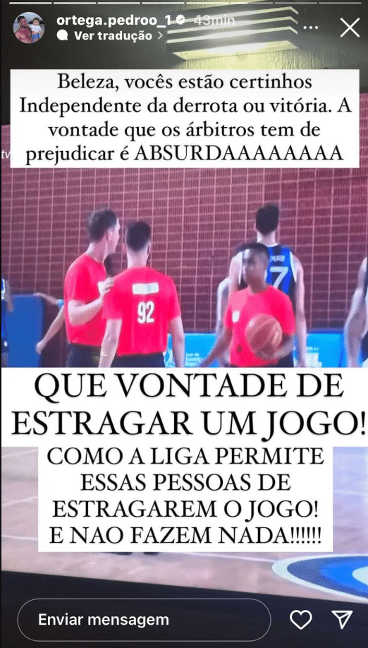 Diretor do Vasco, Pedro Ortega é suspenso pela LNB após publicações nas redes sociais