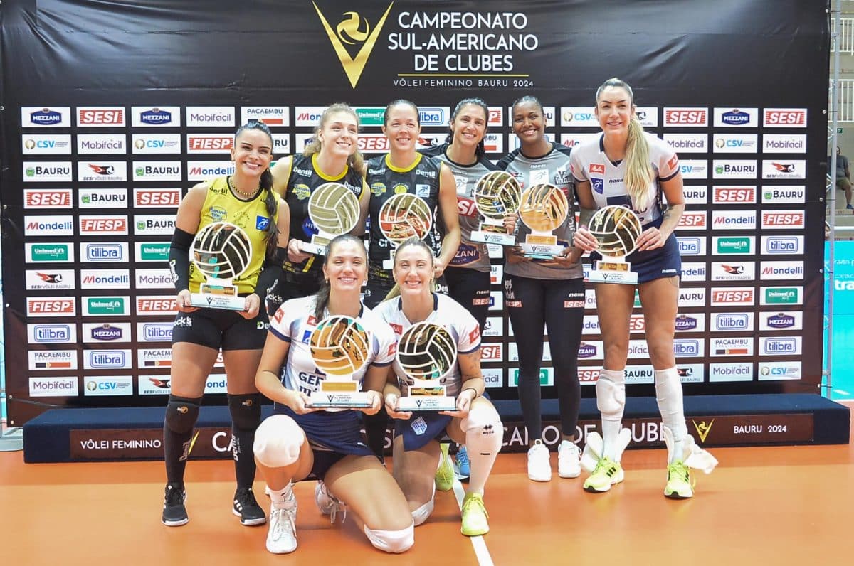 Copa do Brasil? Equipes brasileiras dominam pódio e seleção no Sul-Americano de Clubes de Vôlei Feminino