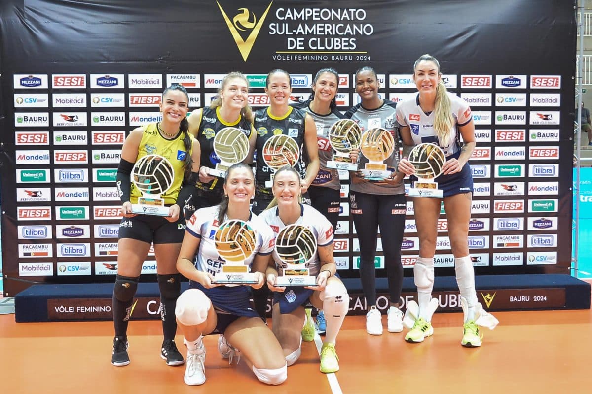 Copa do Brasil? Equipes brasileiras dominam pódio e seleção no Sul-Americano de Clubes de Vôlei Feminino