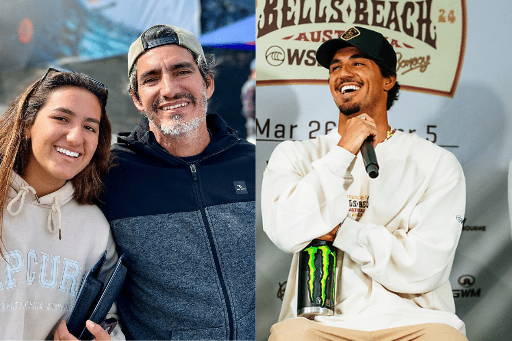 Charlão e Sophia comemoram vitória de Gabriel Medina: “Estar feliz ajuda”