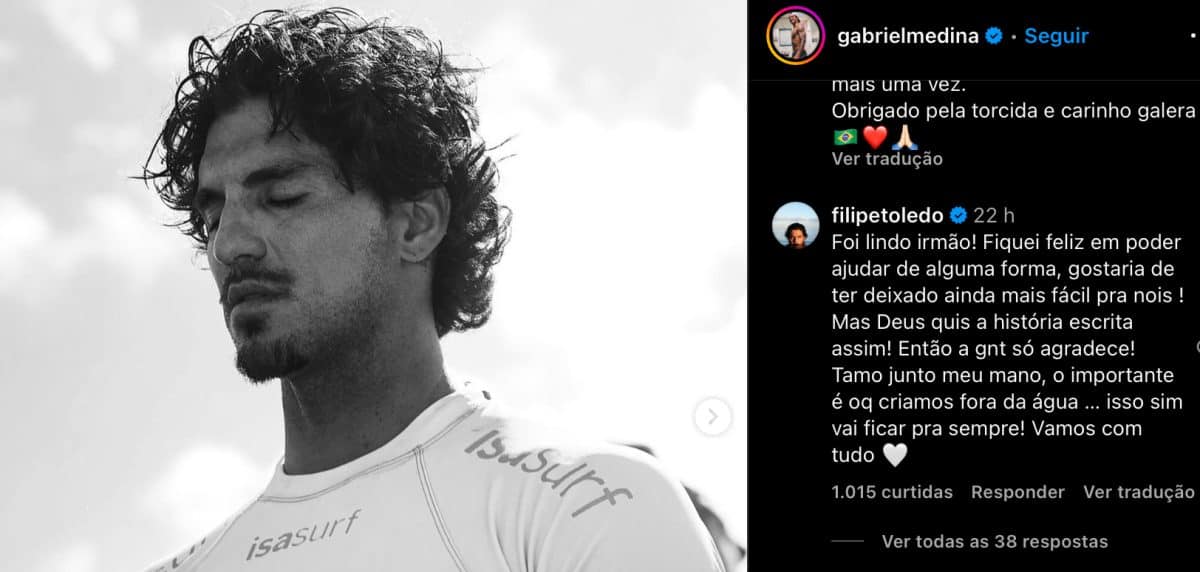 Filipe Toledo enaltece parceria com Gabriel Medina no ISA: “O importante é que…”