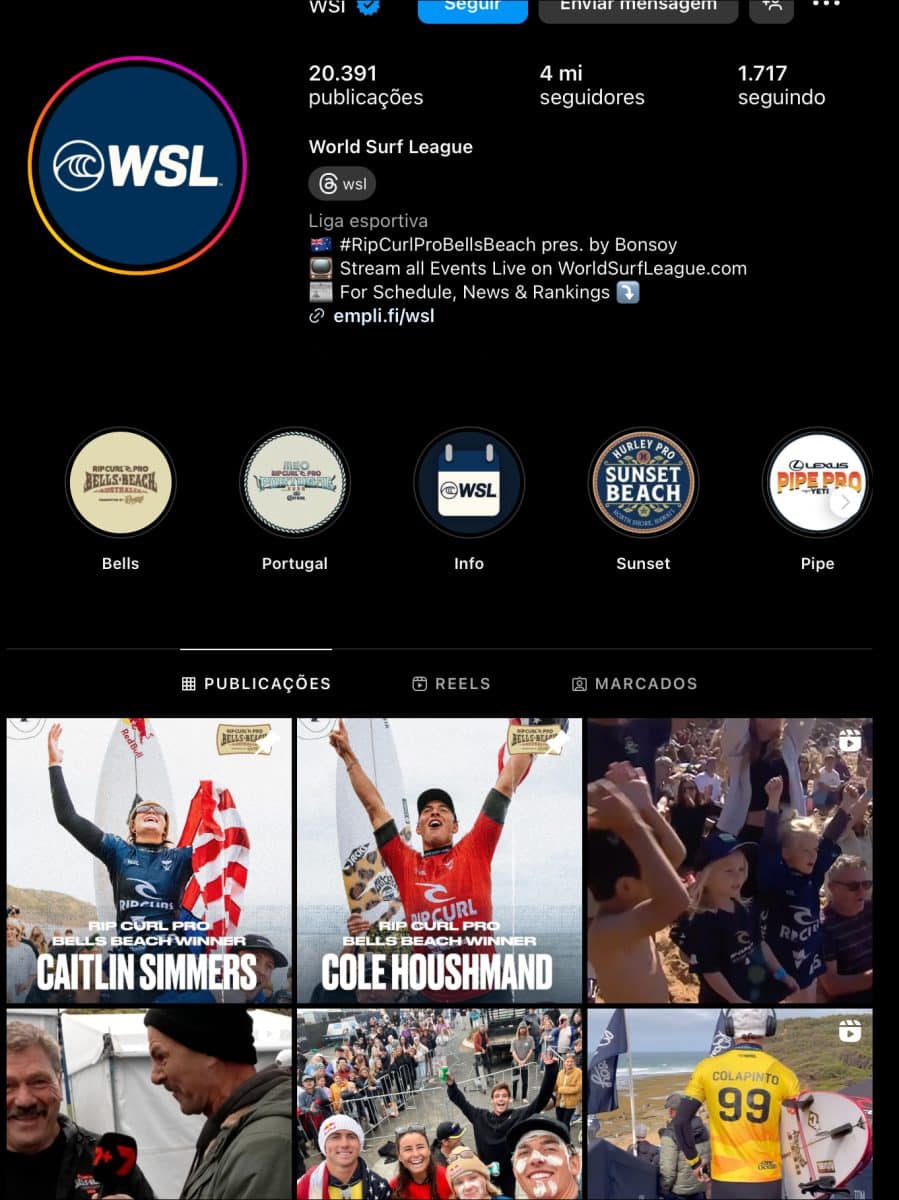 WSL Brasil “esconde” título de Cole Houshmand em postagem