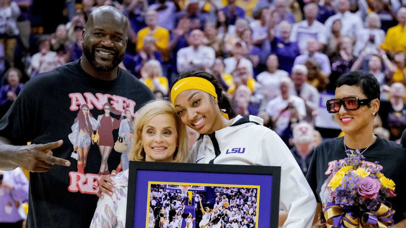 Shaquille O'Neal com Angel Reese
