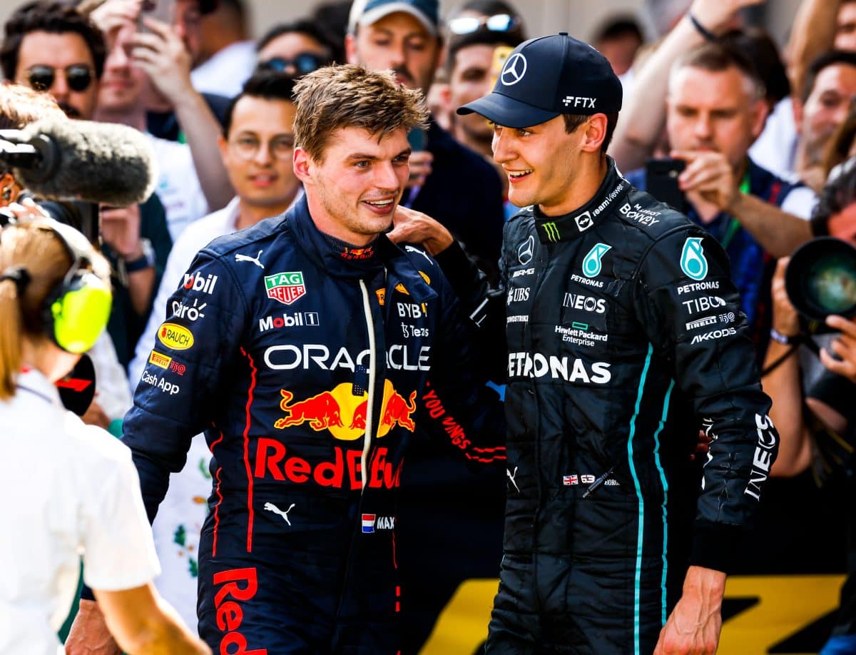 George Russell e Max Verstappen