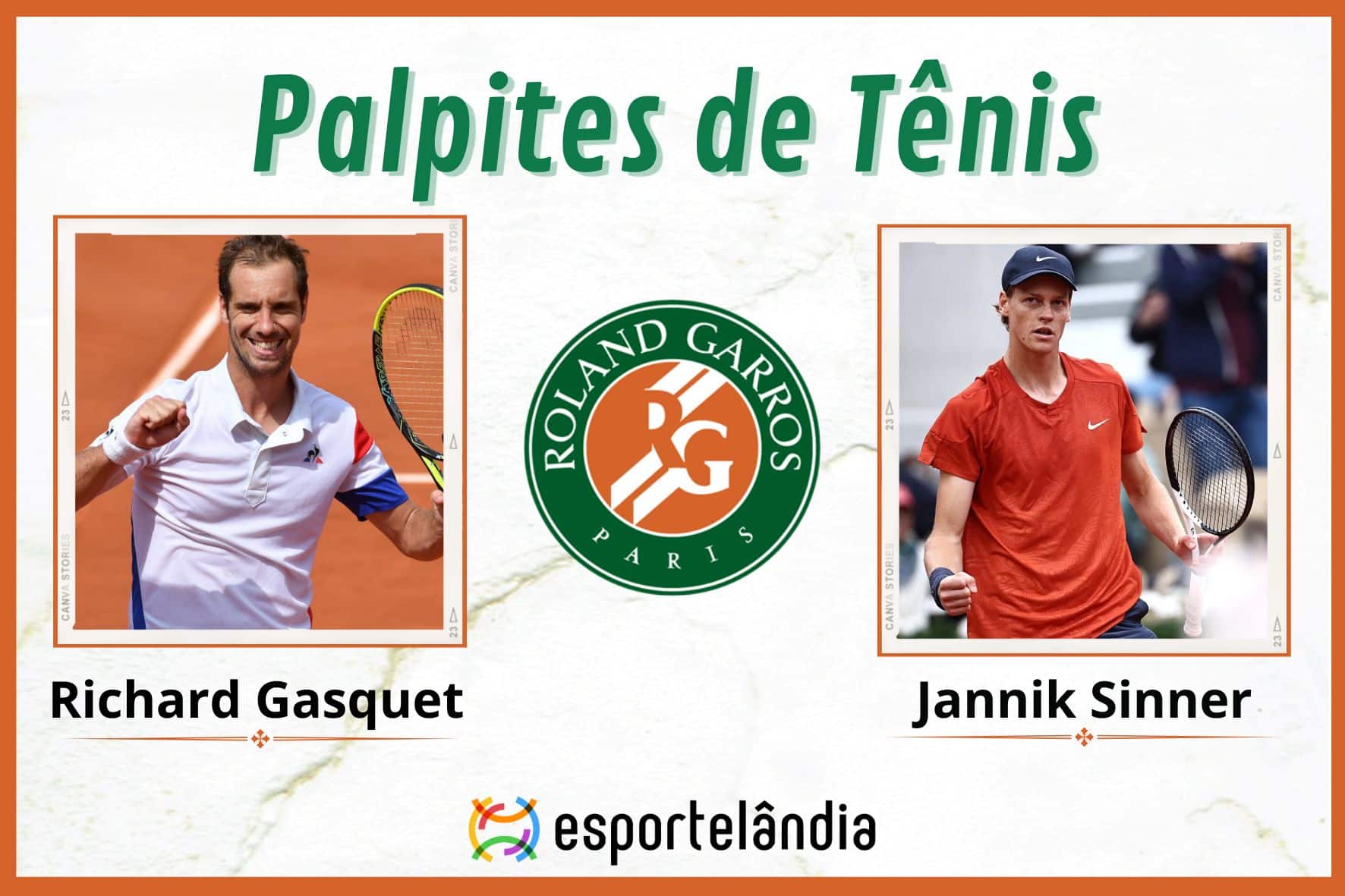 Palpites tênis: Richard Gasquet x Jannik Sinner – Horário e onde assistir – Roland Garros – 29/05
