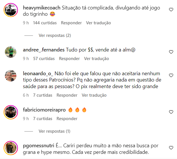 Perdeu a mão por dinheiro, Renato Cariani sofre onda de hate após novo patrocínio