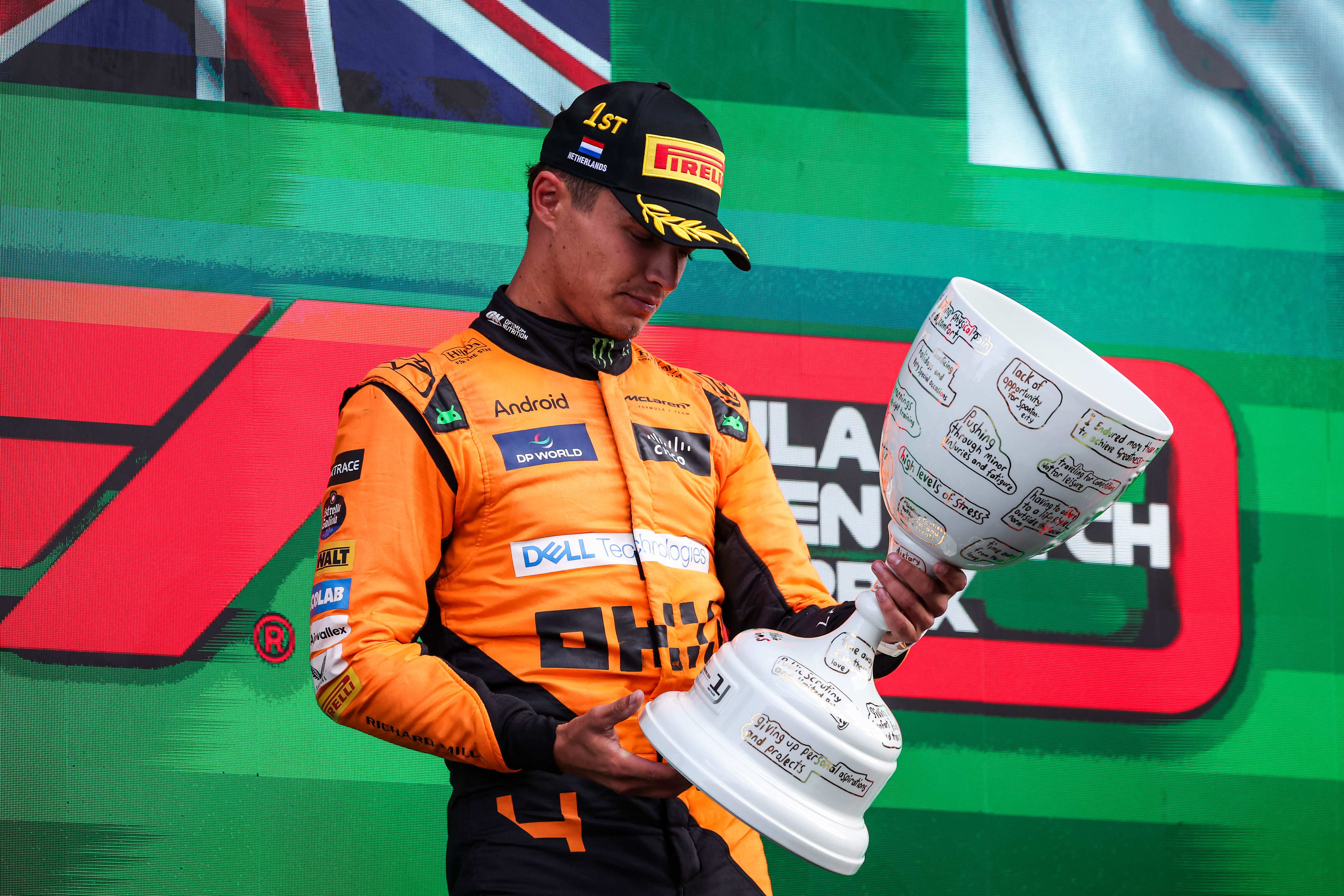 Troféu do GP da Holanda de Fórmula 1 é uma mensagem sobre saúde mental