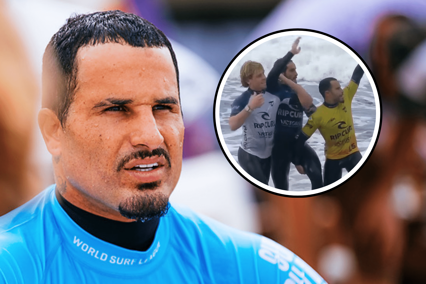 Exemplo de humildade! Italo Ferreira ajuda rival machucado na WSL: “O joelho dele virou”