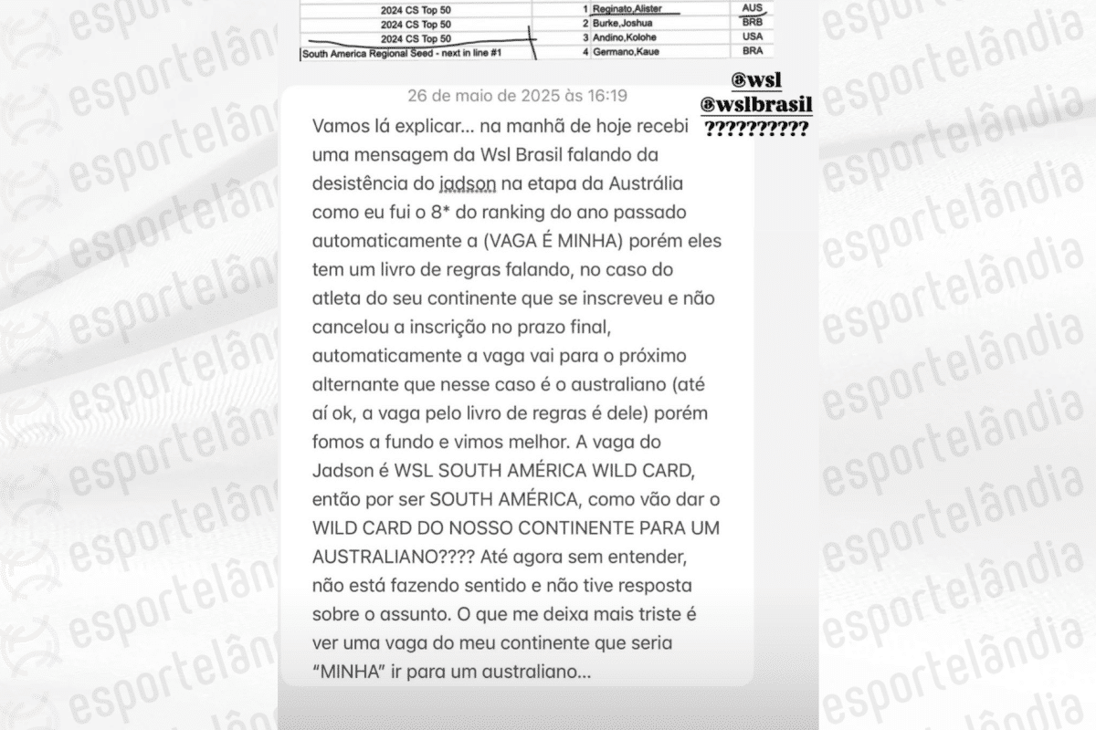 Jadson André está fora da primeira etapa do CS e WSL ignora brasileiro na fila por vaga