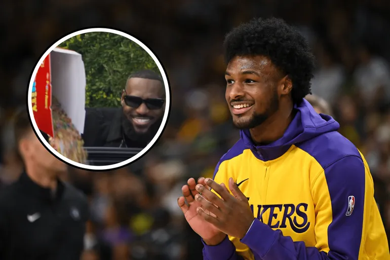 (Vídeo) LeBron James faz pegadinha hilária com Bronny e é chamado de velho