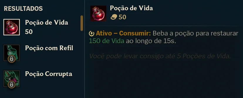 itens consumiveis do lol