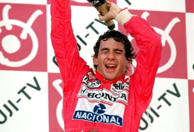 Ayrton Senna comemora&ccedil;&atilde;o