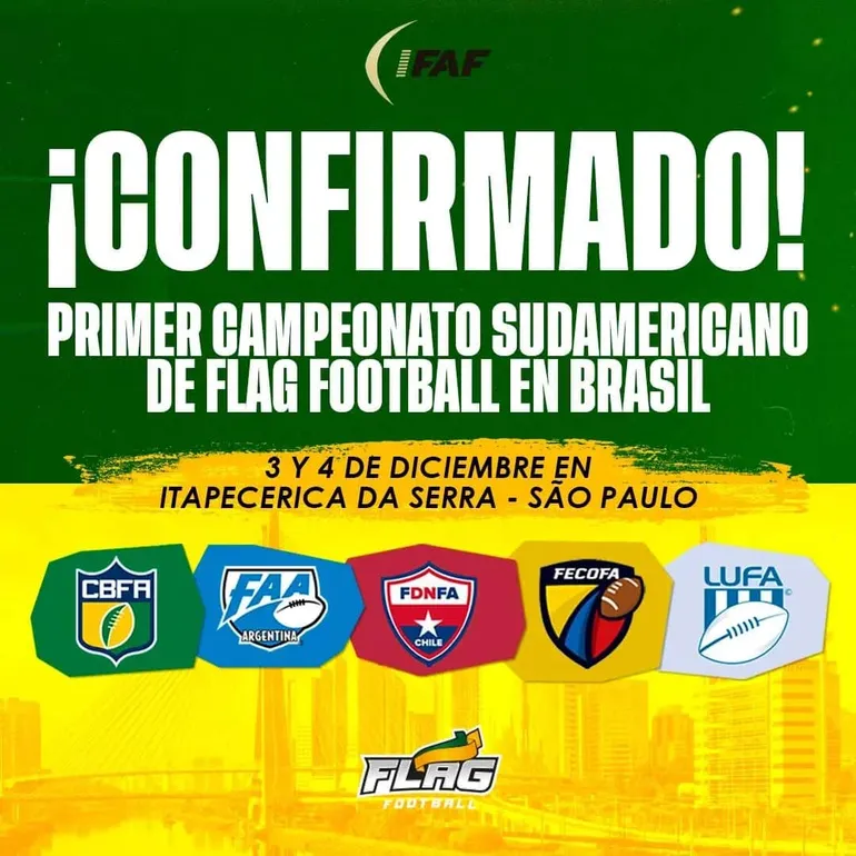 CBFA confirma primeiro Campeonato Sul-Americano de Flag Football 5×5