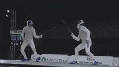 Estocada, um dos movimentos da esgrima