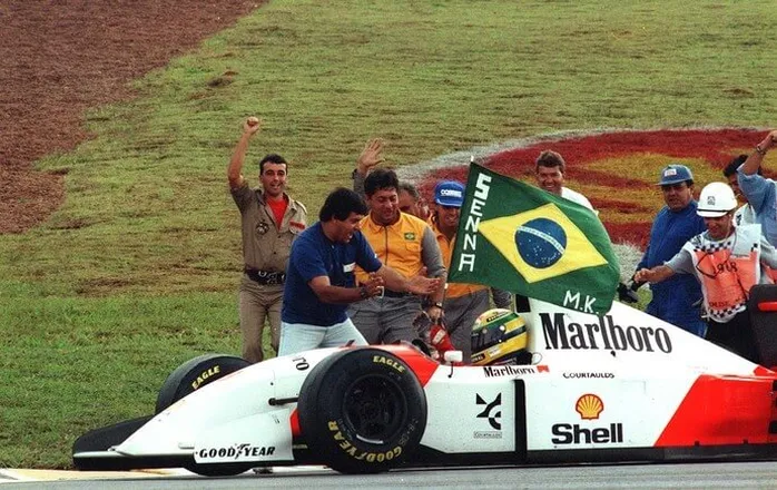 Ayrton Senna vencedor do GP de Interlagos