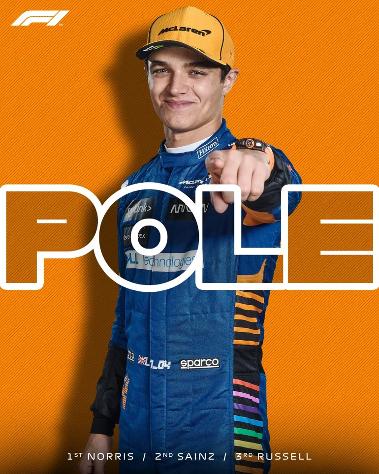 Lando Norris conquista a sua 1ª pole na F1