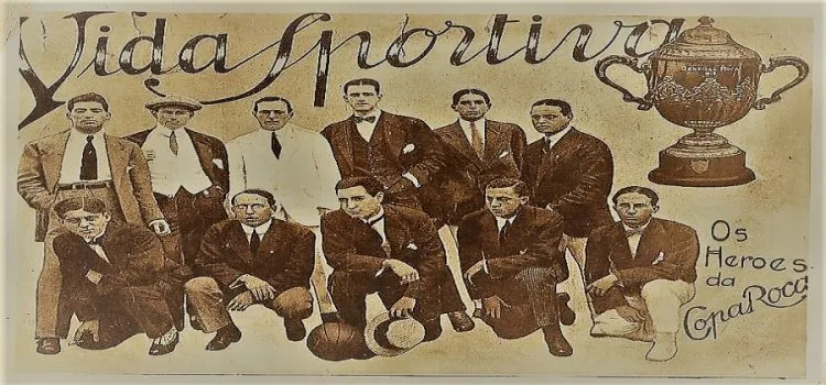 P&ocirc;ster em comemora&ccedil;&atilde;o aos jogadores daSele&ccedil;&atilde;o Brasileira da Copa Rocca de 1914