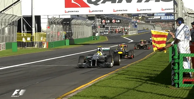 Bandeira amarela e vermelha da F&oacute;rmula 1