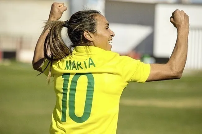 Marta, maior artilheira da hist&oacute;ria da Copa do Mundo de futebol feminino