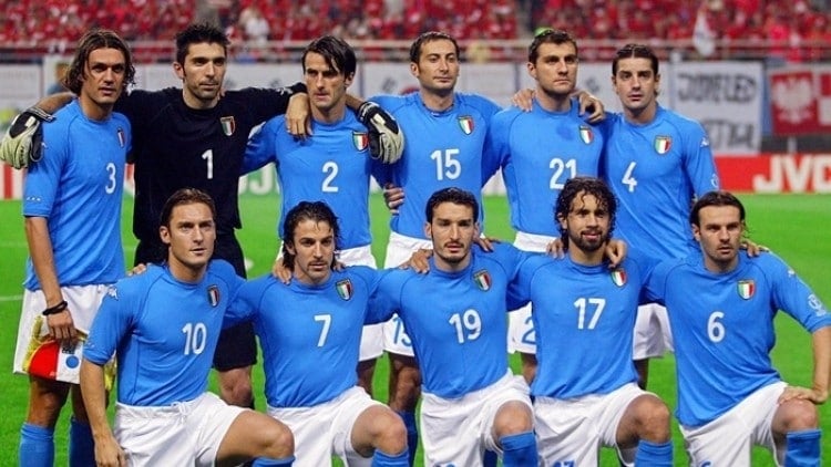 Camisa da Itália na Copa de 2002