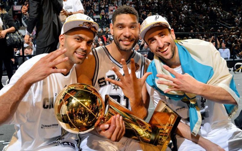 Tony Parker Tim Duncan e Manu Ginóbili do San Antonio Spurs
