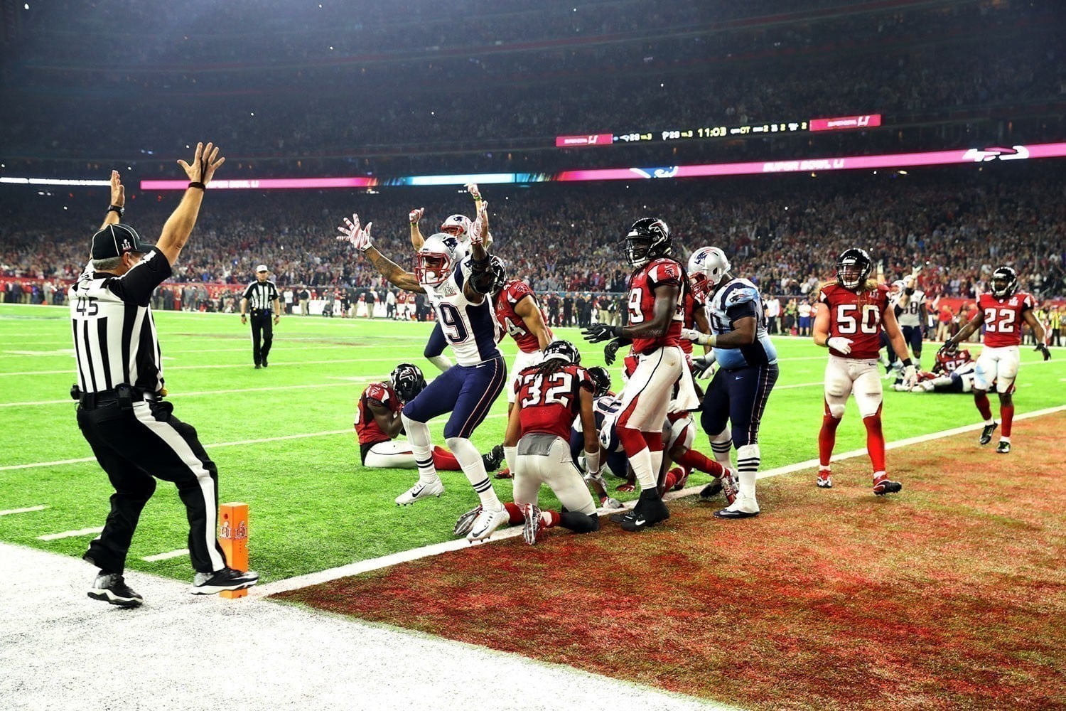 New England Patriots x Atlanta Falcons no Super Bowl LI