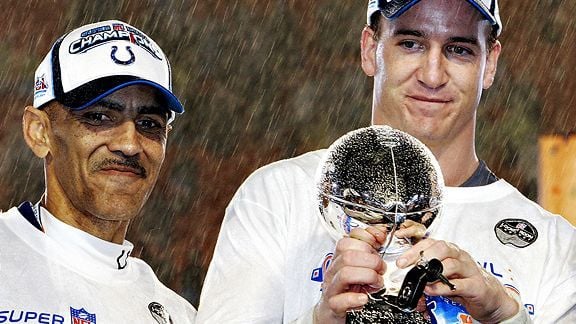 Tony Dungy e Peyton Manning Indianapolis Colts campeão Super Bowl XLI