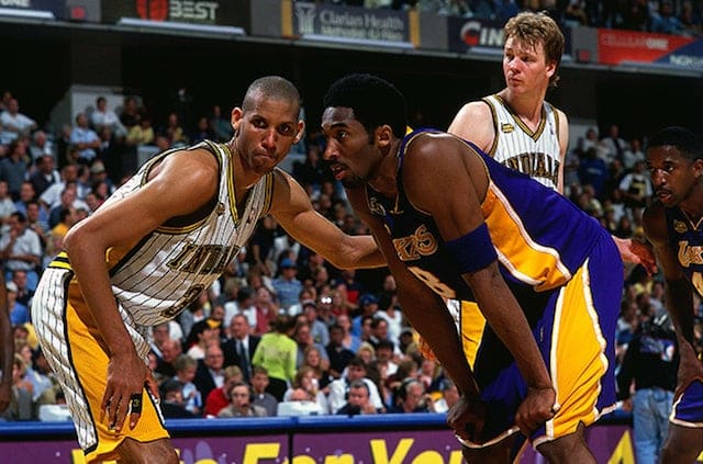 Kobe Bryant e Reggie Millers nas finais da NBA de 2000