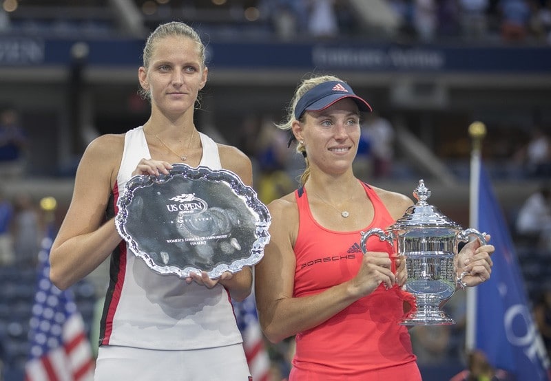 Karolina Pliskova e Angelique Kerber na final do US Open de 2016
