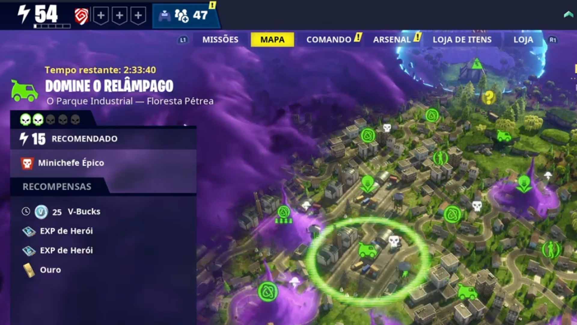 alerta de missões v bucks