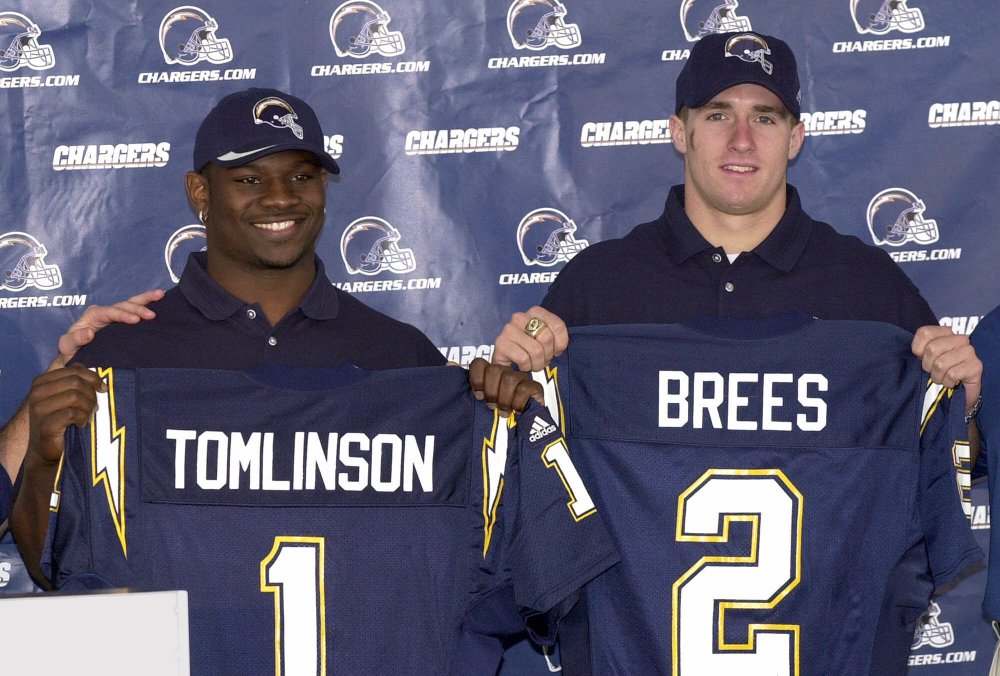 LaDainian Tomlinson e Drew Brees draft do San Diego Chargers
