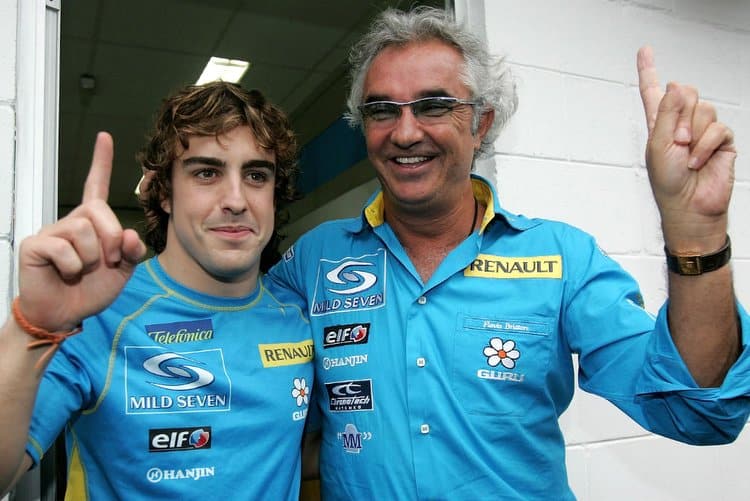Flvio Briatore e Fernando Alonso na Renault