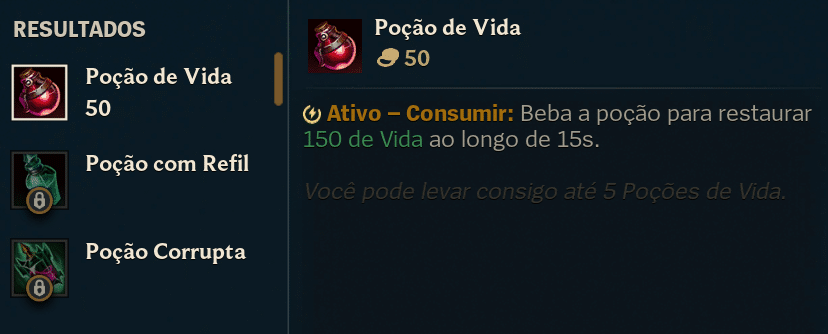 itens consumiveis do lol